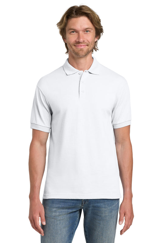 Gildan DryBlend 6-Ounce Jersey Knit Sport Shirt - White - front