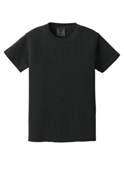 COMFORT COLORS Youth Heavyweight Ring Spun Tee - Black - flat front