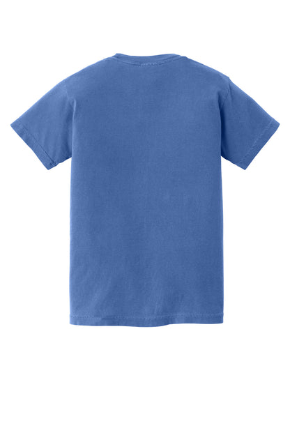 COMFORT COLORS Youth Heavyweight Ring Spun Tee - Flo Blue - flat back