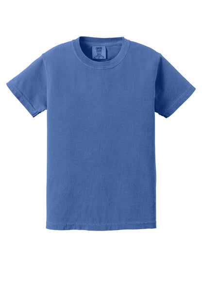 COMFORT COLORS Youth Heavyweight Ring Spun Tee - Flo Blue - flat front