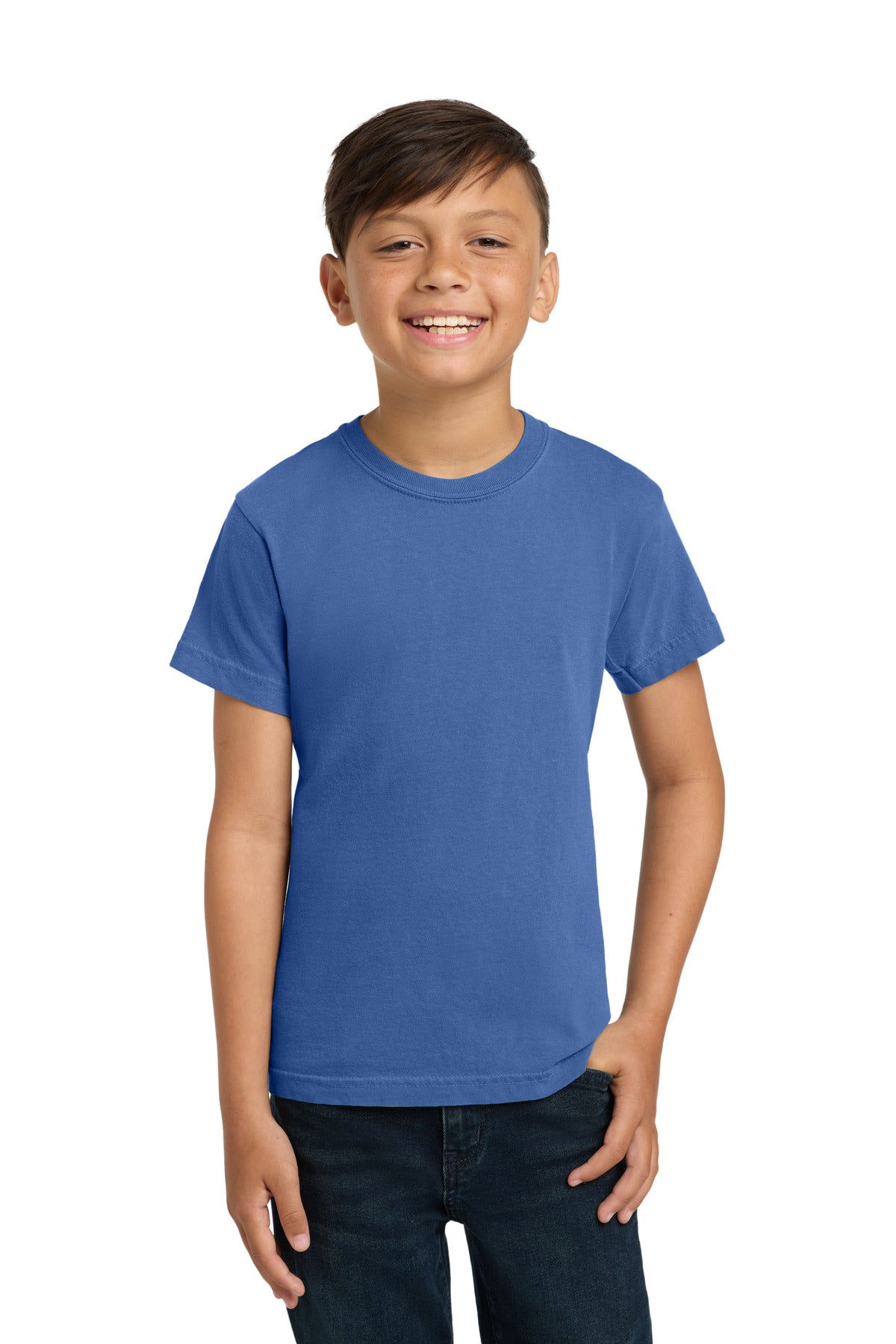COMFORT COLORS Youth Heavyweight Ring Spun Tee - Flo Blue - front