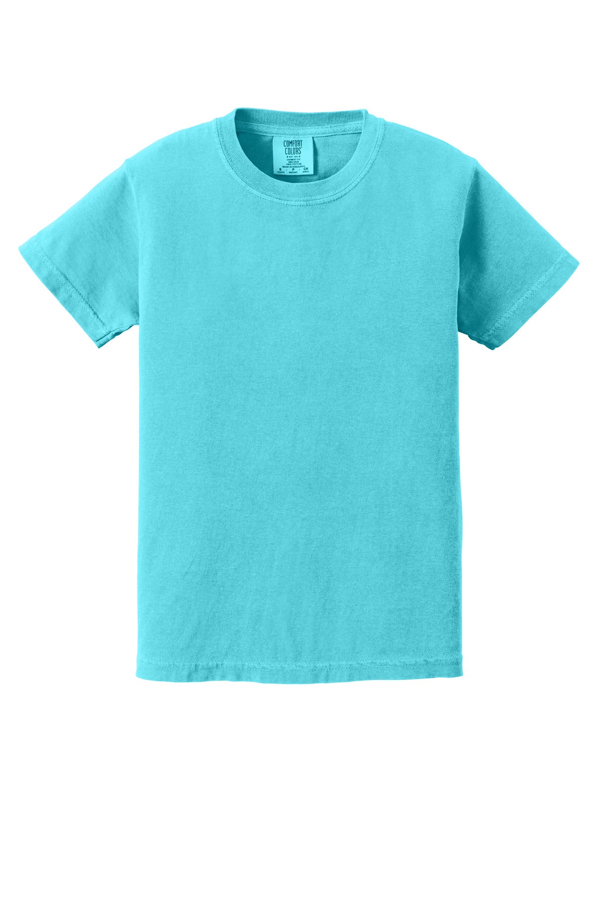 COMFORT COLORS Youth Heavyweight Ring Spun Tee - Lagoon - flat front