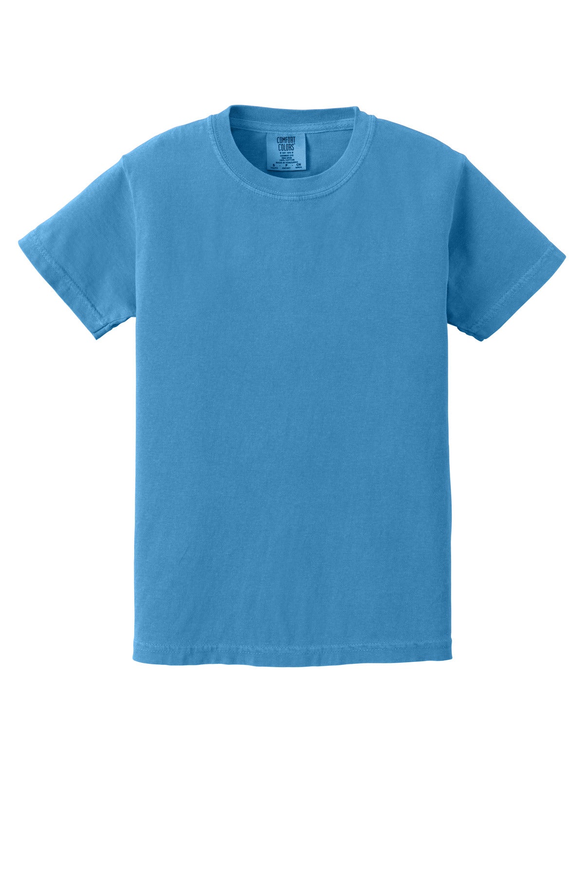 COMFORT COLORS Youth Heavyweight Ring Spun Tee - Royal Caribe - flat front