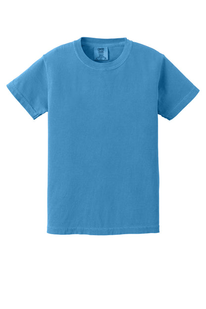 COMFORT COLORS Youth Heavyweight Ring Spun Tee - Royal Caribe - flat front