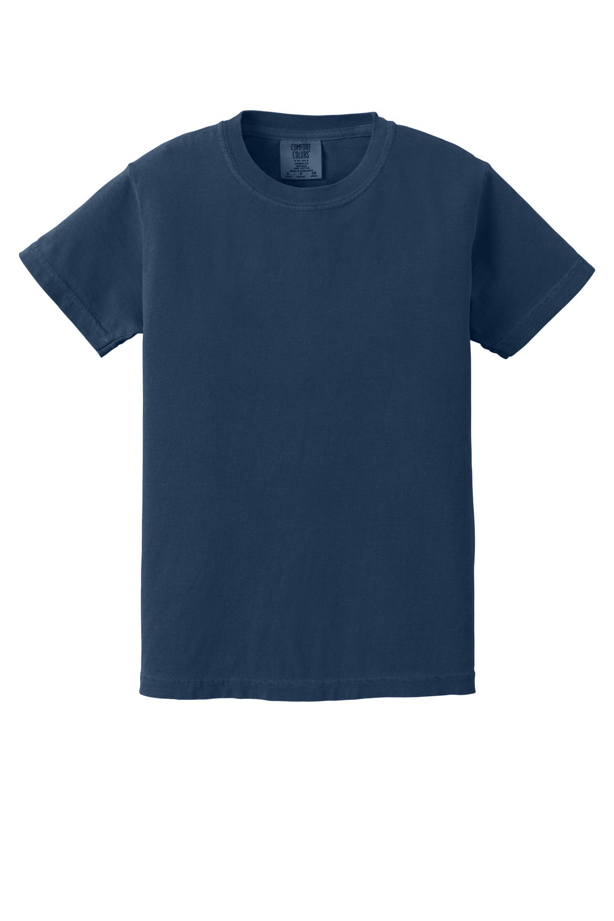 COMFORT COLORS Youth Heavyweight Ring Spun Tee - True Navy - flat front