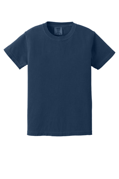 COMFORT COLORS Youth Heavyweight Ring Spun Tee - True Navy - flat front