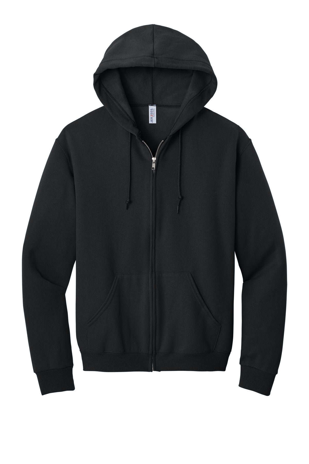 Jerzees NuBlend Full-Zip Hooded Sweatshirt - Black - flat front