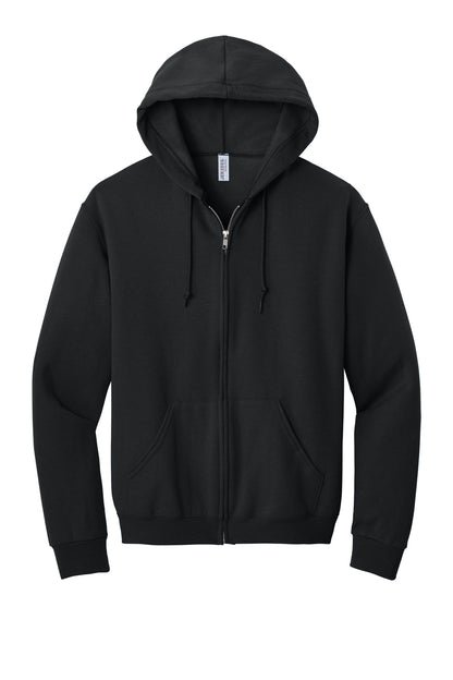 Jerzees NuBlend Full-Zip Hooded Sweatshirt - Black - flat front