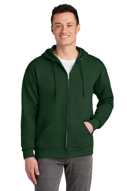Jerzees NuBlend Full-Zip Hooded Sweatshirt - Forest Green - front