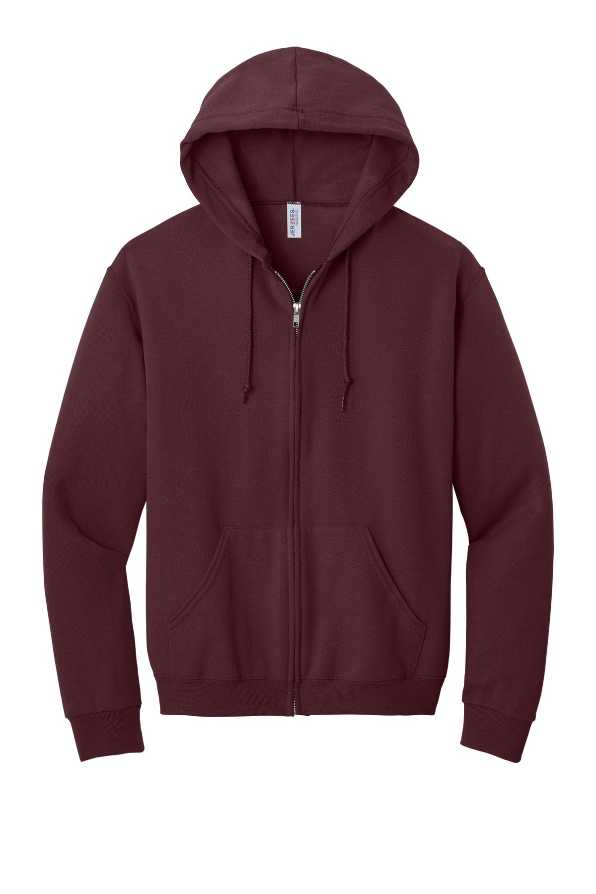 Jerzees NuBlend Full-Zip Hooded Sweatshirt - Maroon - flat front