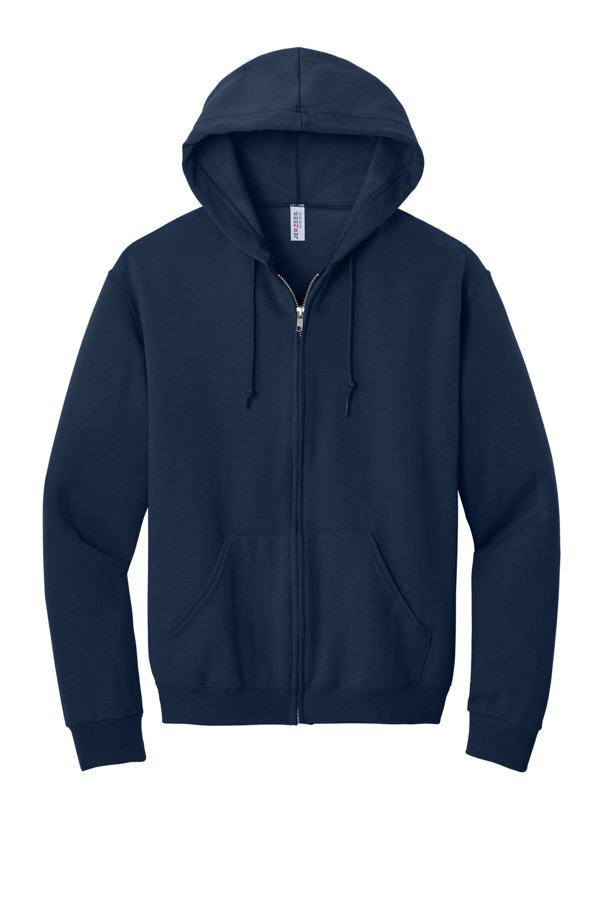Jerzees NuBlend Full-Zip Hooded Sweatshirt - J. Navy - flat front