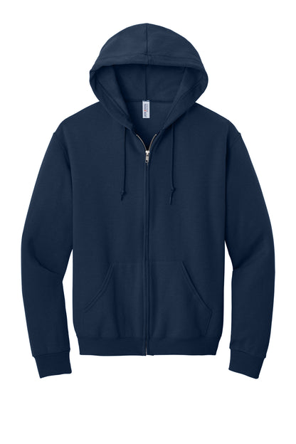 Jerzees NuBlend Full-Zip Hooded Sweatshirt - J. Navy - flat front