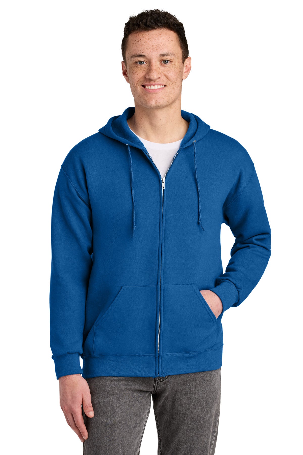 Jerzees NuBlend Full-Zip Hooded Sweatshirt - Royal - front