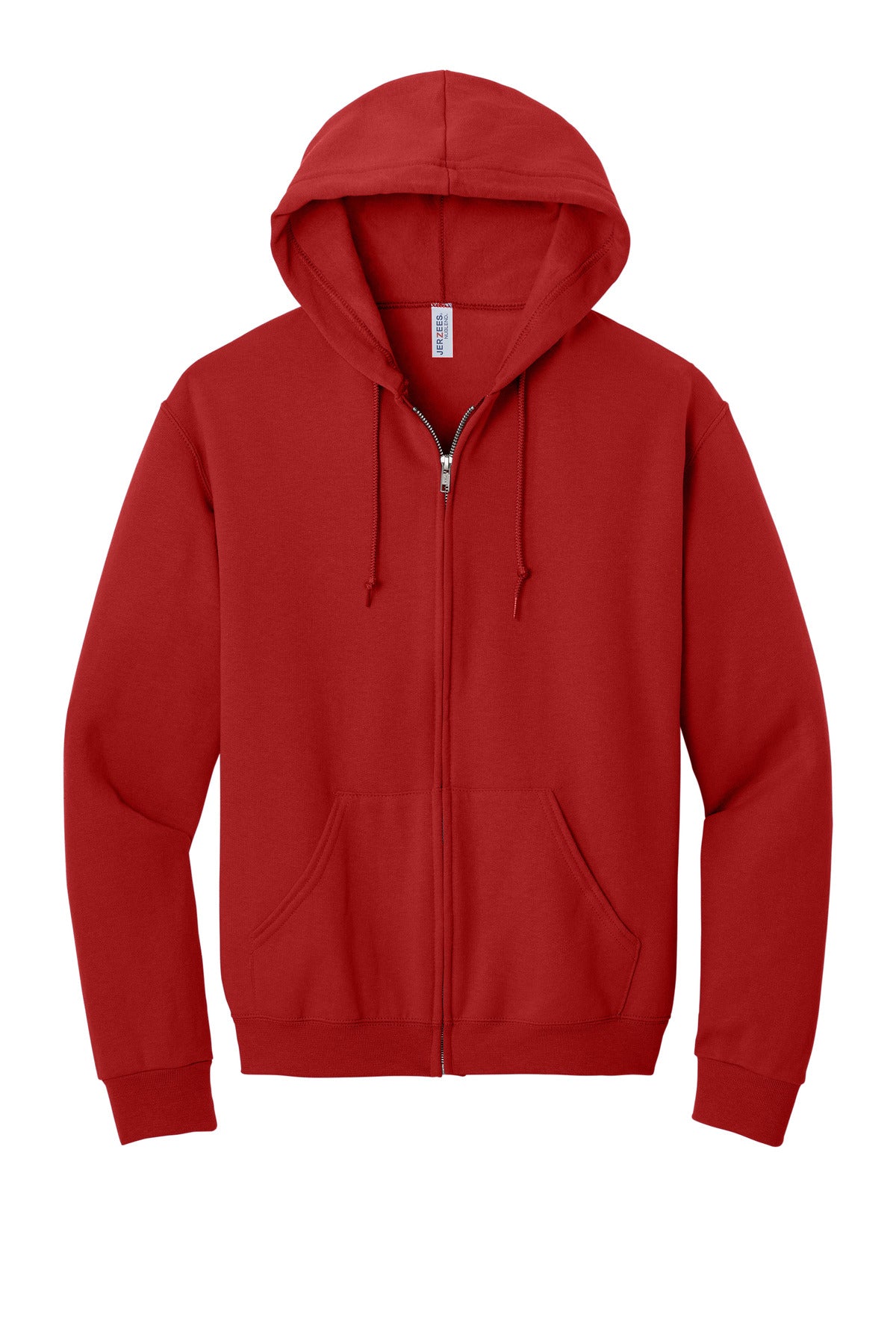 Jerzees NuBlend Full-Zip Hooded Sweatshirt - True Red - flat front