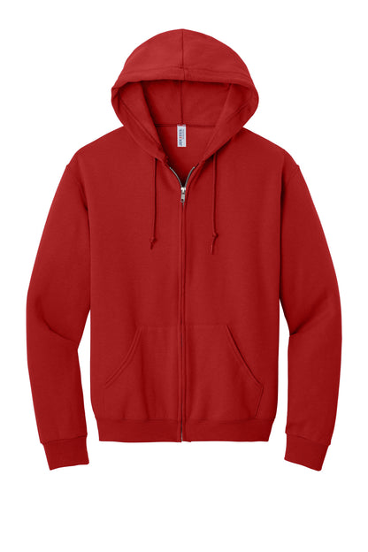 Jerzees NuBlend Full-Zip Hooded Sweatshirt - True Red - flat front