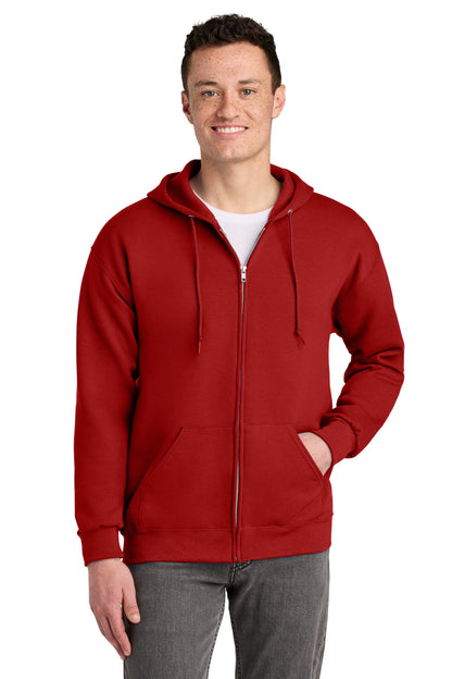 Jerzees NuBlend Full-Zip Hooded Sweatshirt - True Red - front