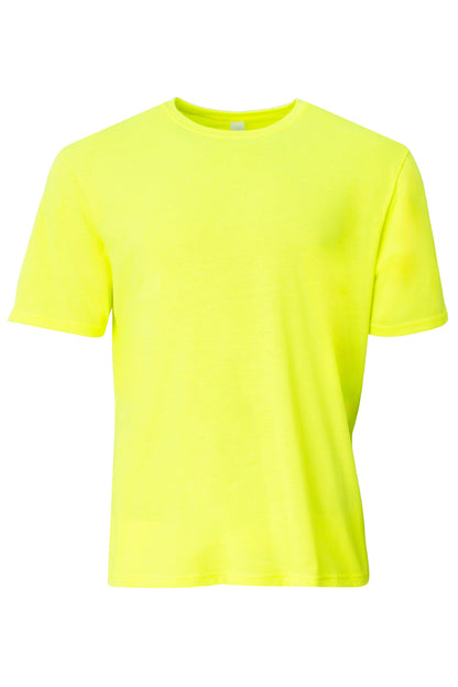 A4 Softek Short Sleeve Tee - Safety Yellow - flat front