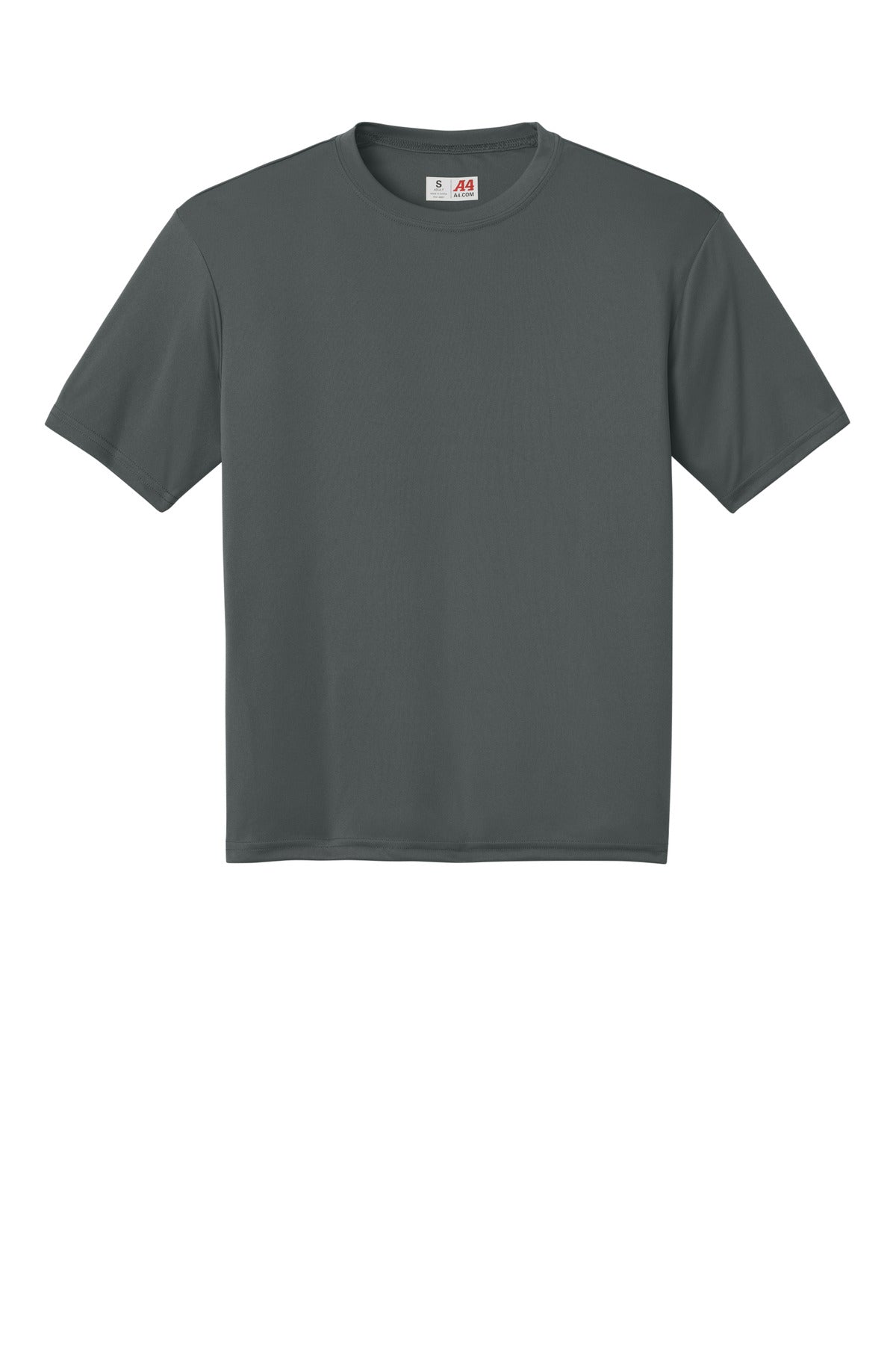 A4 Cooling Performance Short Sleeve Tee - Graphite - flat front