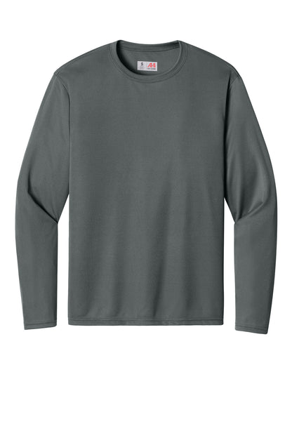 A4 Cooling Performance Long Sleeve Tee - Graphite - flat front