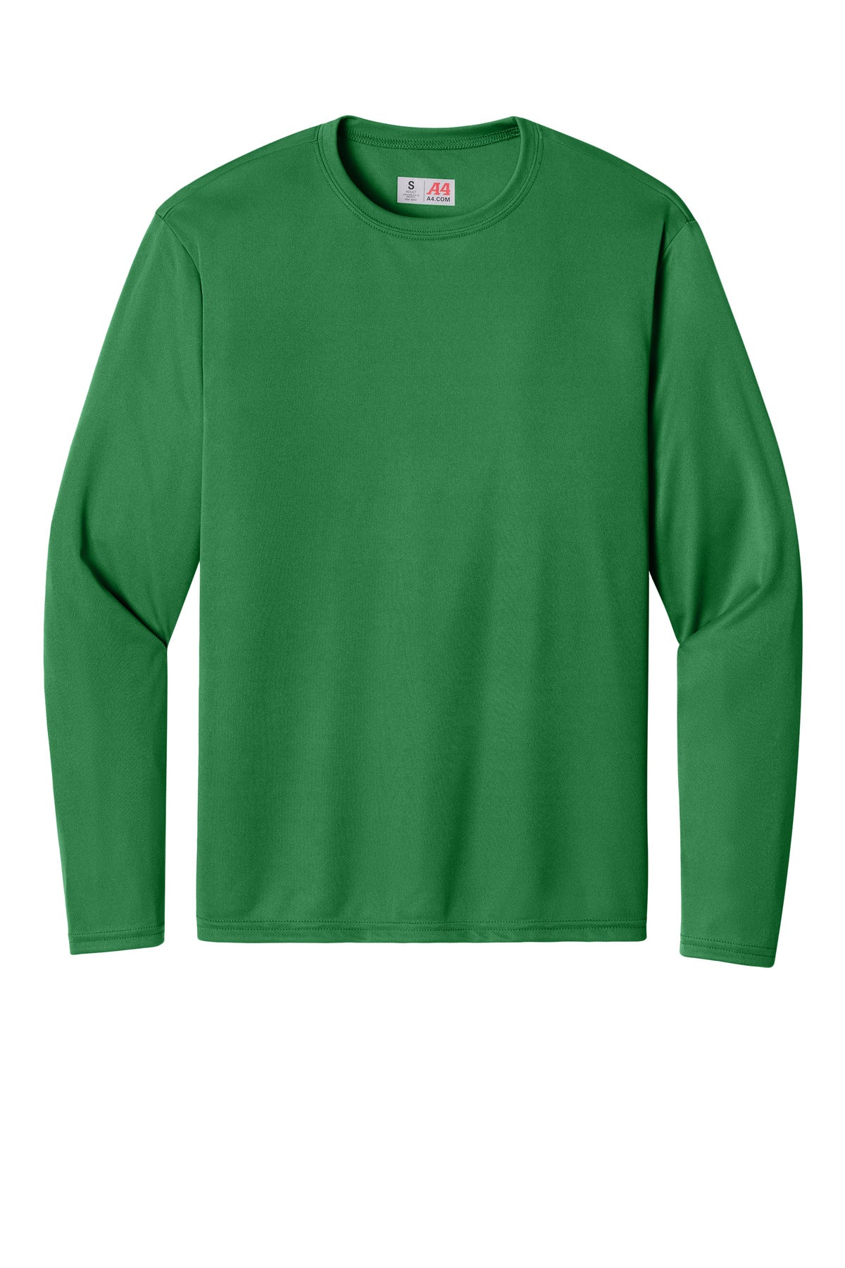 A4 Cooling Performance Long Sleeve Tee - Kelly - flat front