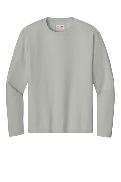 A4 Cooling Performance Long Sleeve Tee - Silver - flat front