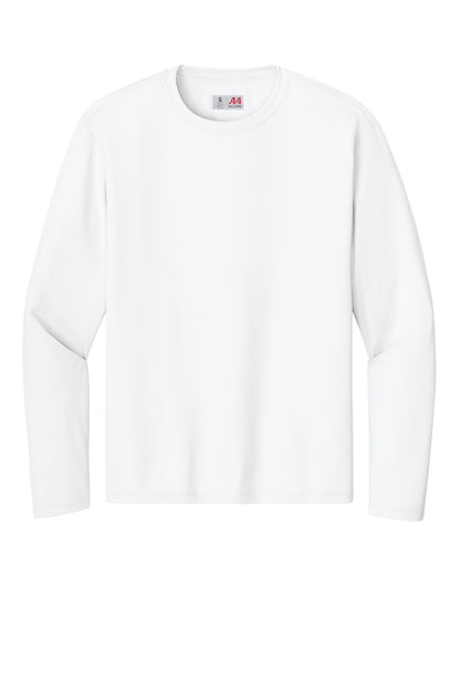 A4 Cooling Performance Long Sleeve Tee - White - flat front