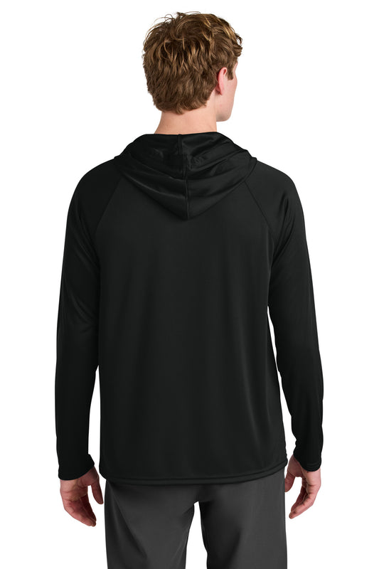 A4 Cooling Performance Long Sleeve Hooded Tee - Black - back