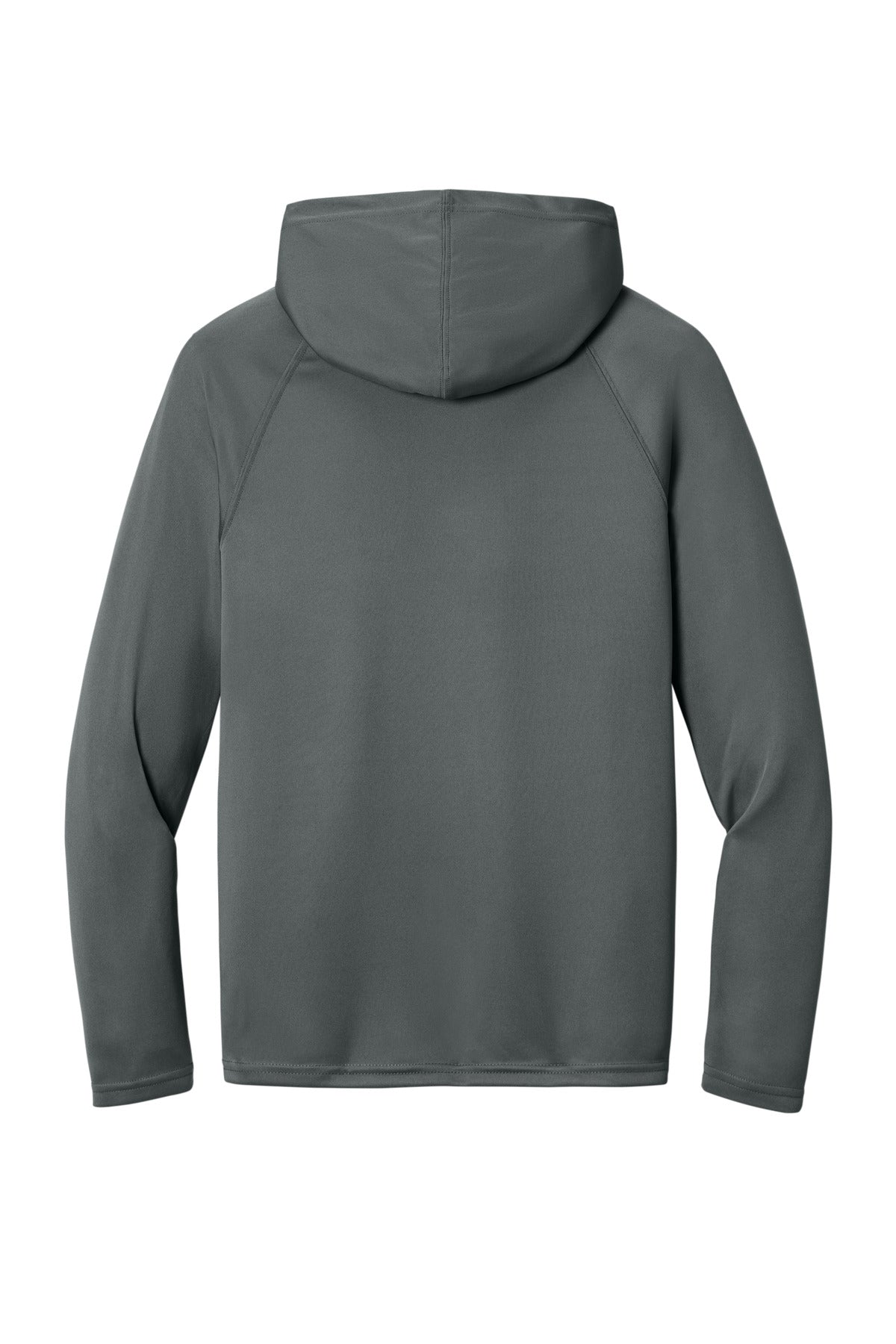 A4 Cooling Performance Long Sleeve Hooded Tee - Graphite - flat back