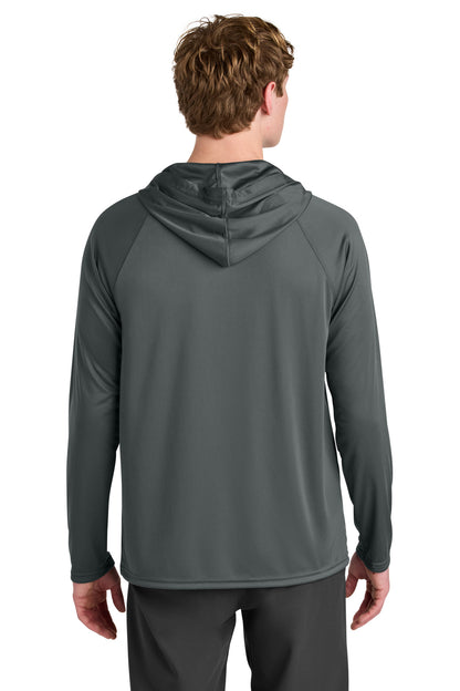 A4 Cooling Performance Long Sleeve Hooded Tee - Graphite - back