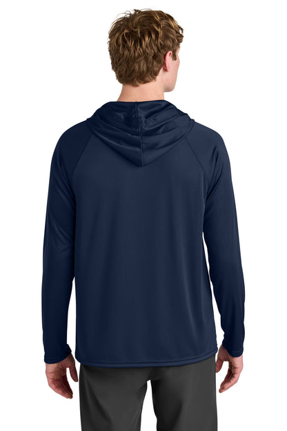 A4 Cooling Performance Long Sleeve Hooded Tee - Navy - back