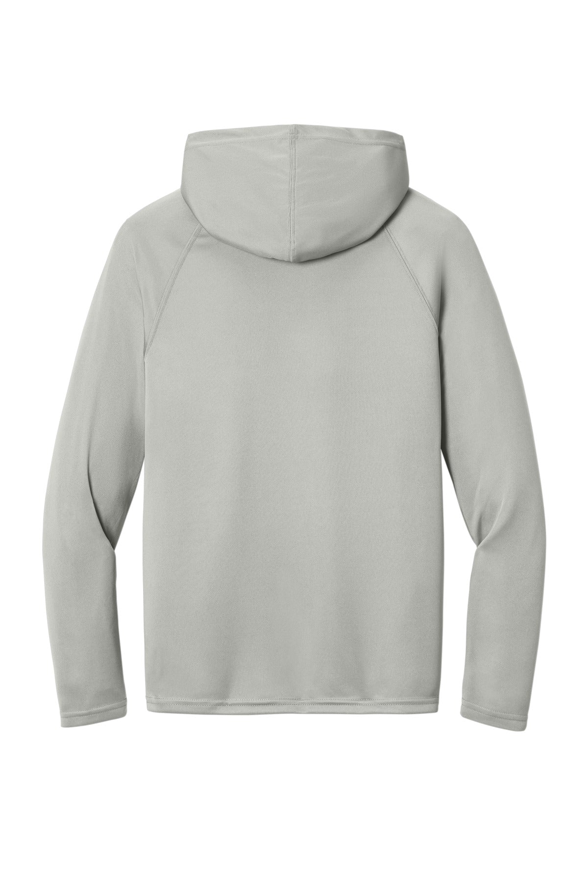 A4 Cooling Performance Long Sleeve Hooded Tee - Silver - flat back