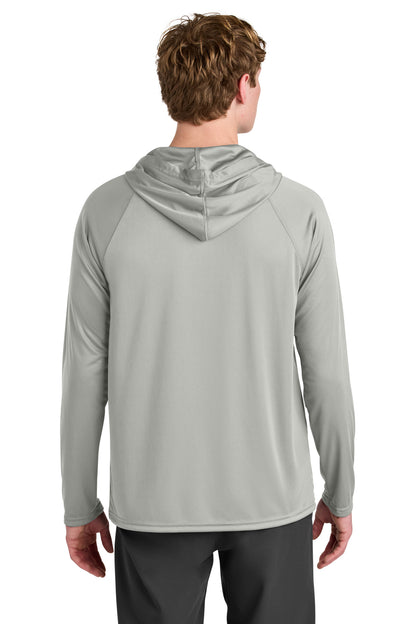 A4 Cooling Performance Long Sleeve Hooded Tee - Silver - back