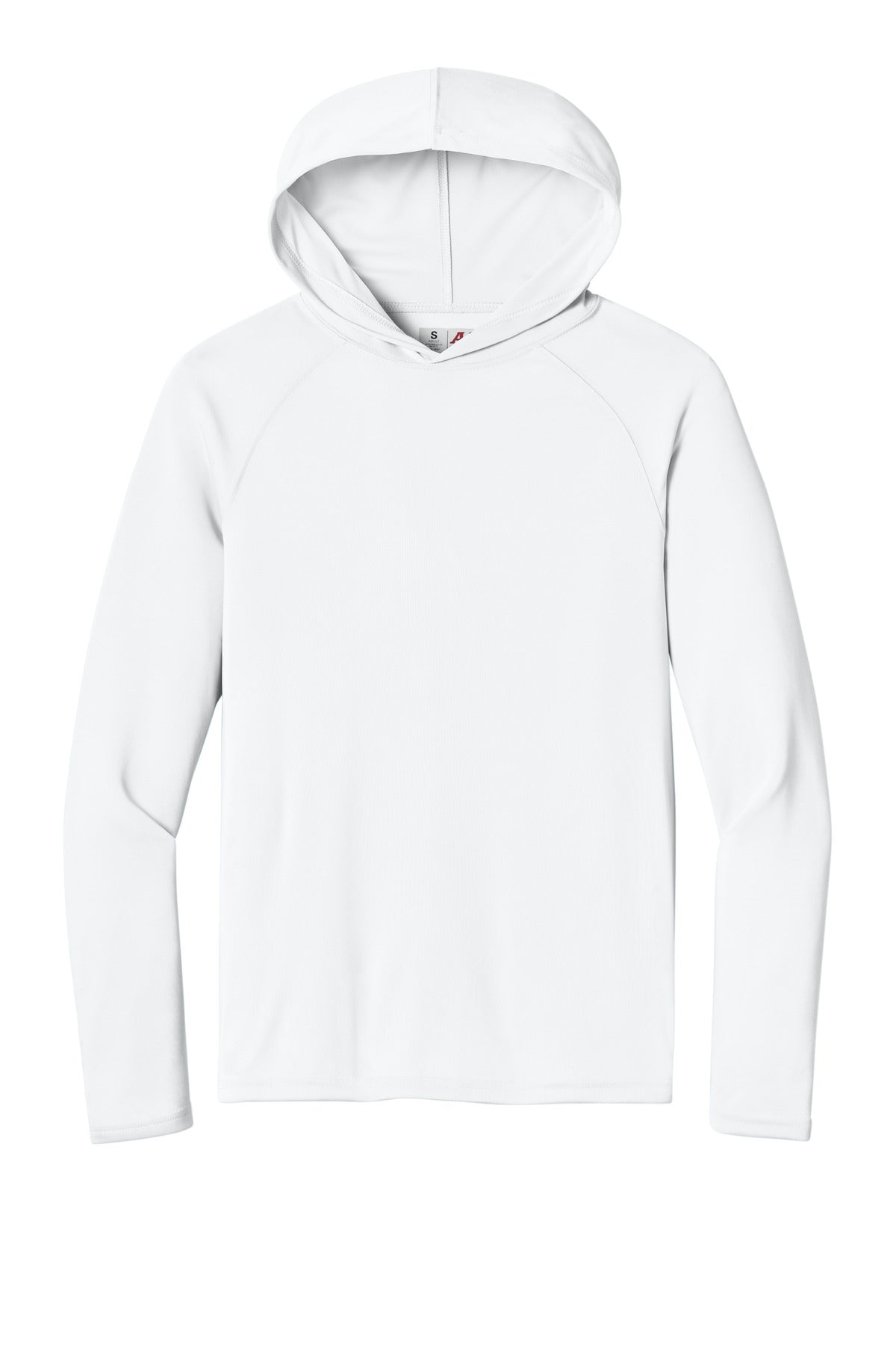 A4 Cooling Performance Long Sleeve Hooded Tee - White - flat front
