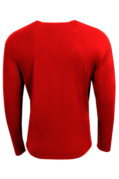 A4 AirFlex Long Sleeve Tee - Scarlet - flat back