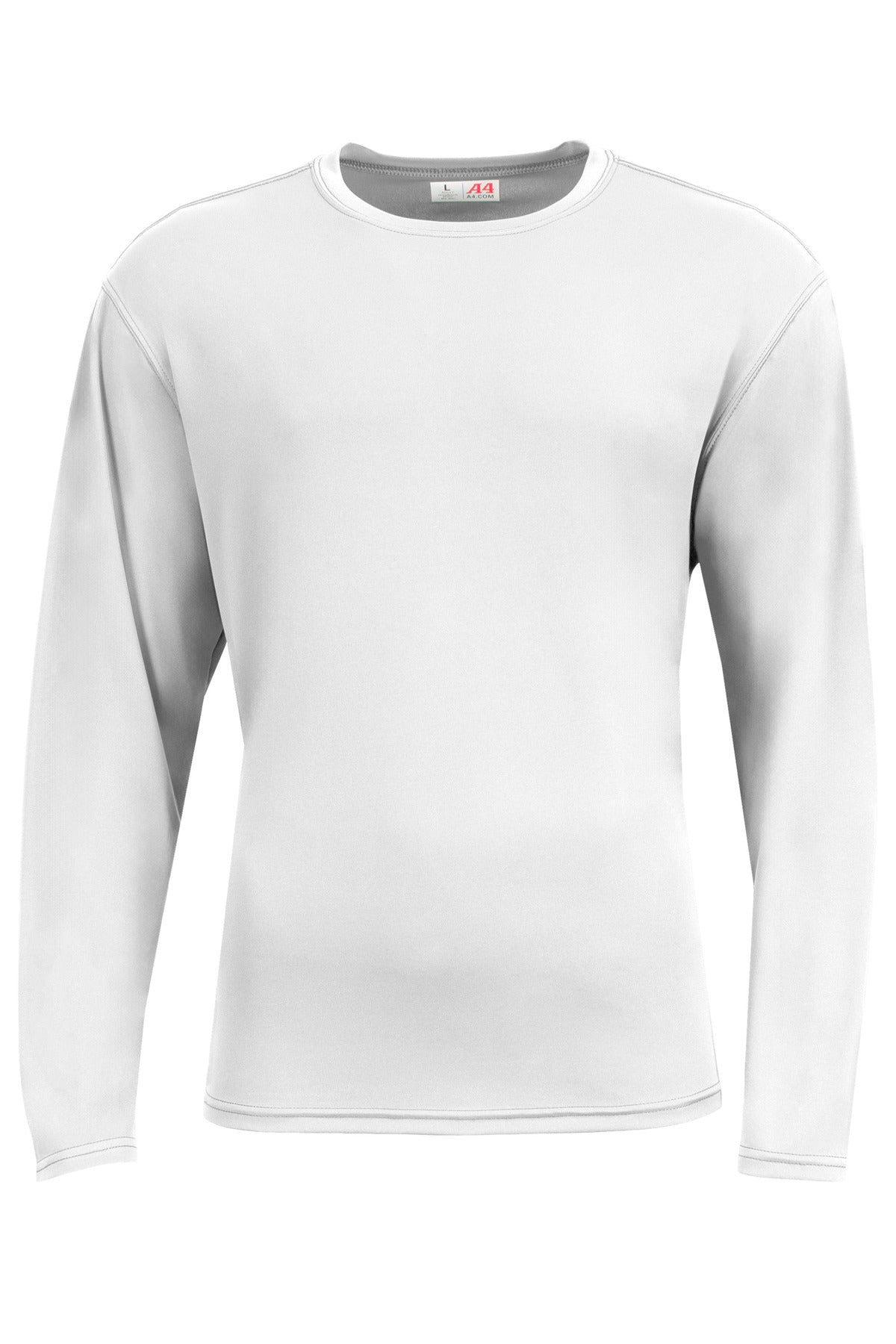 A4 AirFlex Long Sleeve Tee - White - flat front