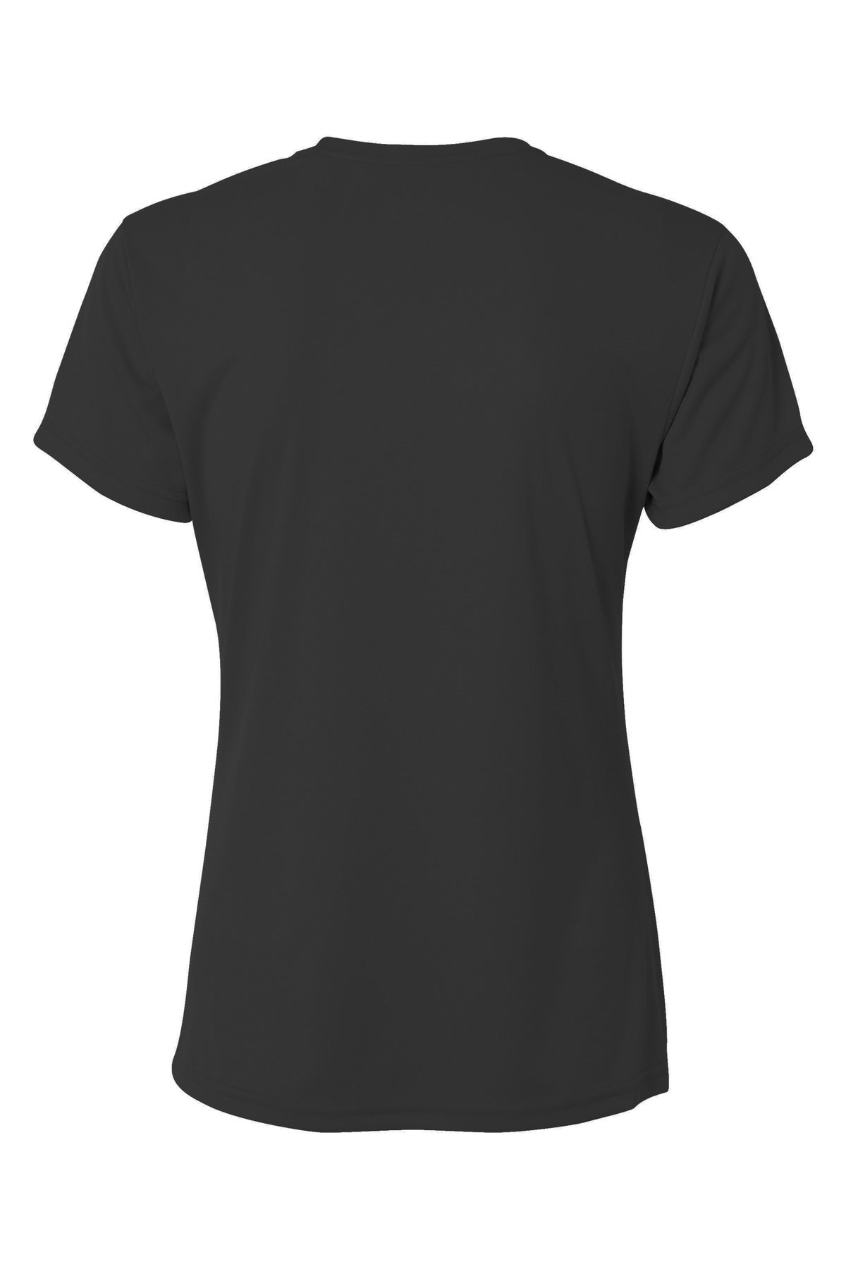 A4 Women's Cooling Performance Short Sleeve Tee - Black - flat back