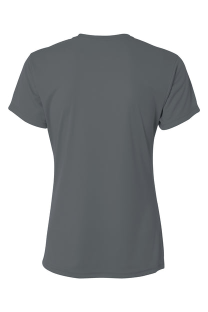 A4 Women's Cooling Performance Short Sleeve Tee - Graphite - flat back