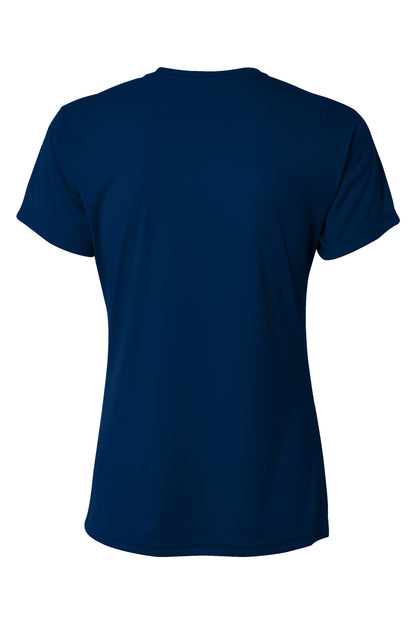 A4 Women's Cooling Performance Short Sleeve Tee - Navy - flat back