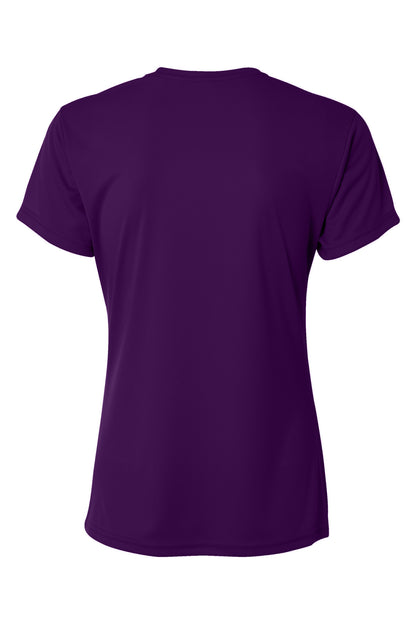 A4 Women's Cooling Performance Short Sleeve Tee - Purple - flat back