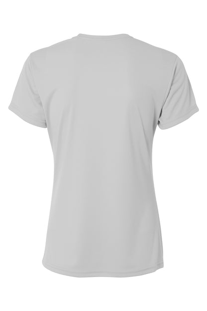 A4 Women's Cooling Performance Short Sleeve Tee - Silver - flat back
