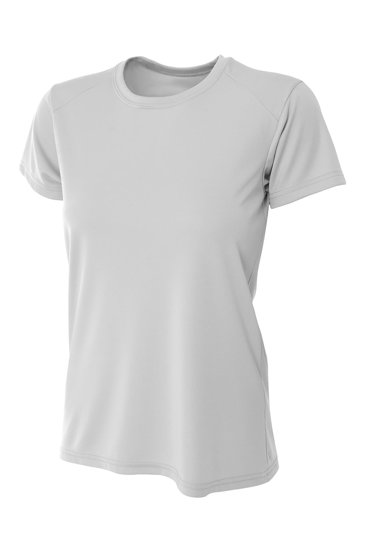 A4 Women's Cooling Performance Short Sleeve Tee - Silver - flat front