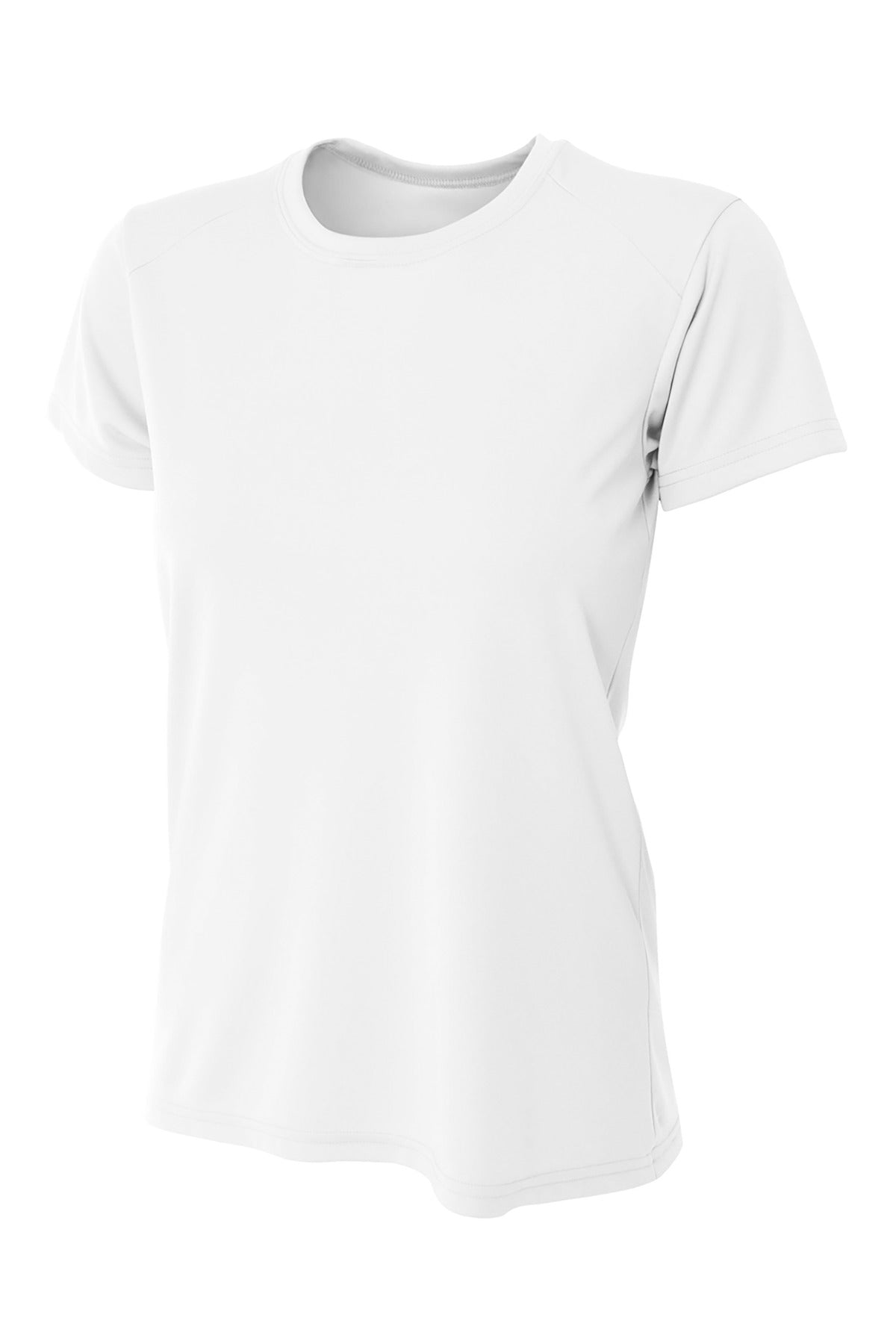 A4 Women's Cooling Performance Short Sleeve Tee - White - flat front
