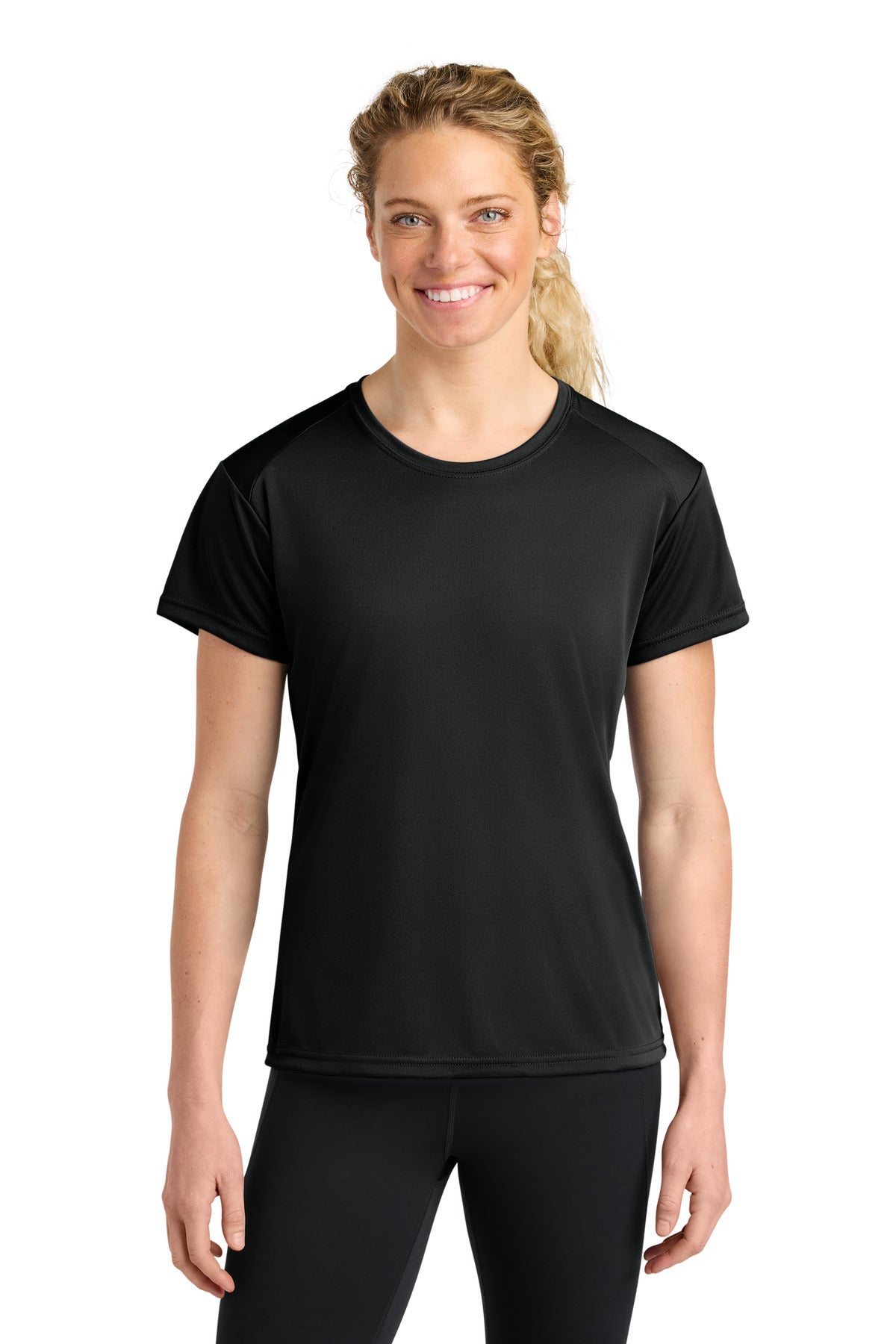 A4 Women's Cooling Performance Short Sleeve Tee - Black - front