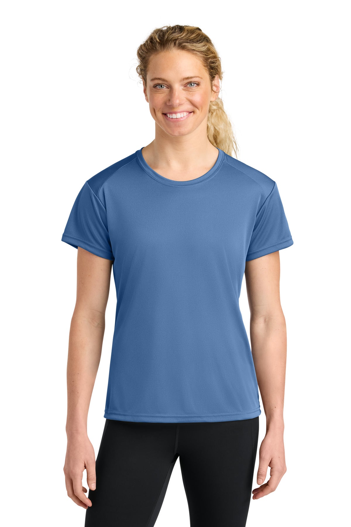 A4 Women's Cooling Performance Short Sleeve Tee - Light Blue - front