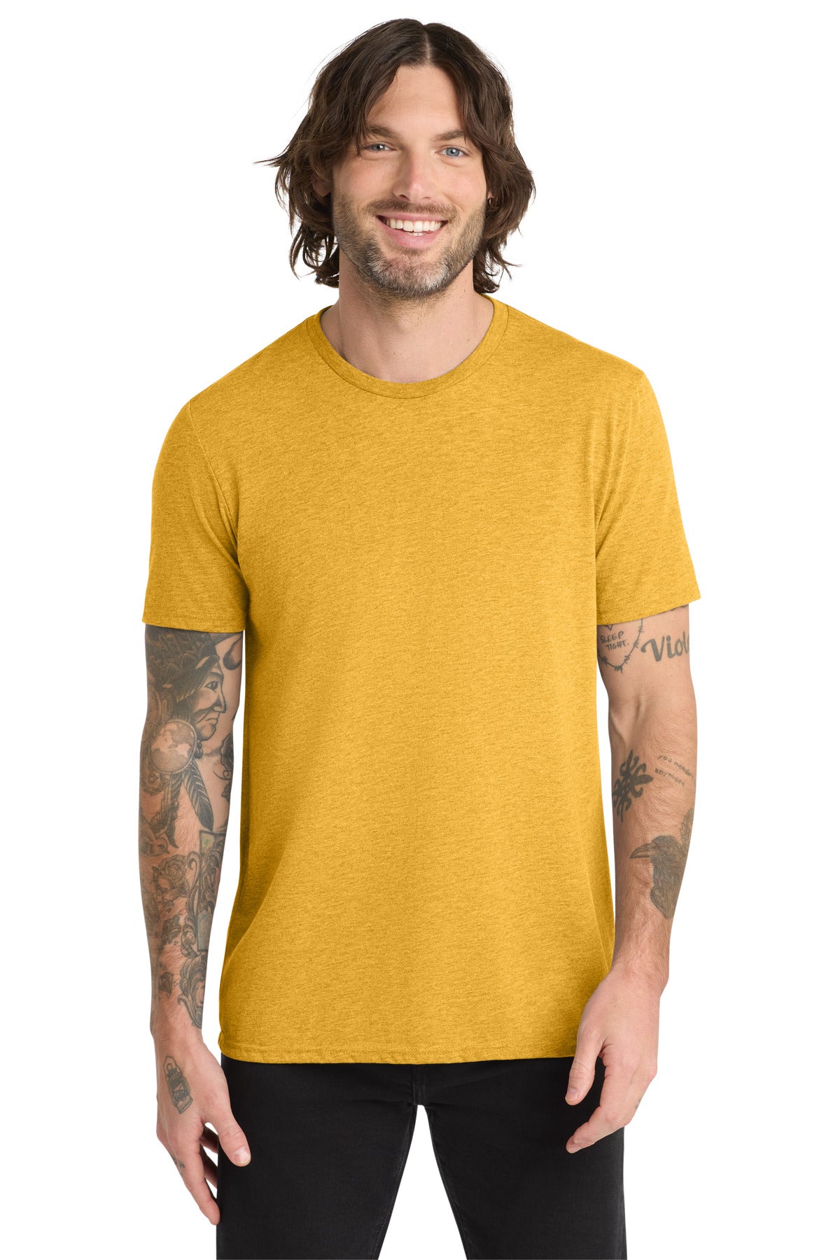 Allmade Unisex Tri-Blend Tee - Suncatcher Gold - front