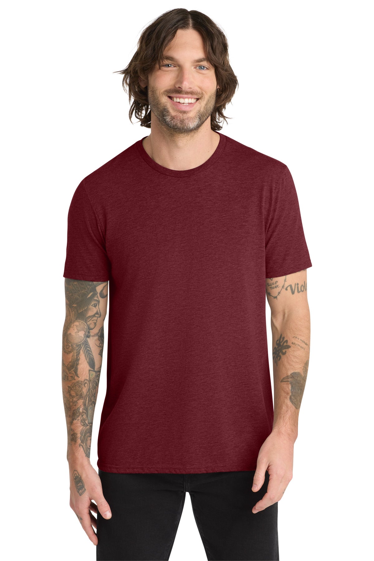 Allmade Unisex Tri-Blend Tee - Vino Red - front