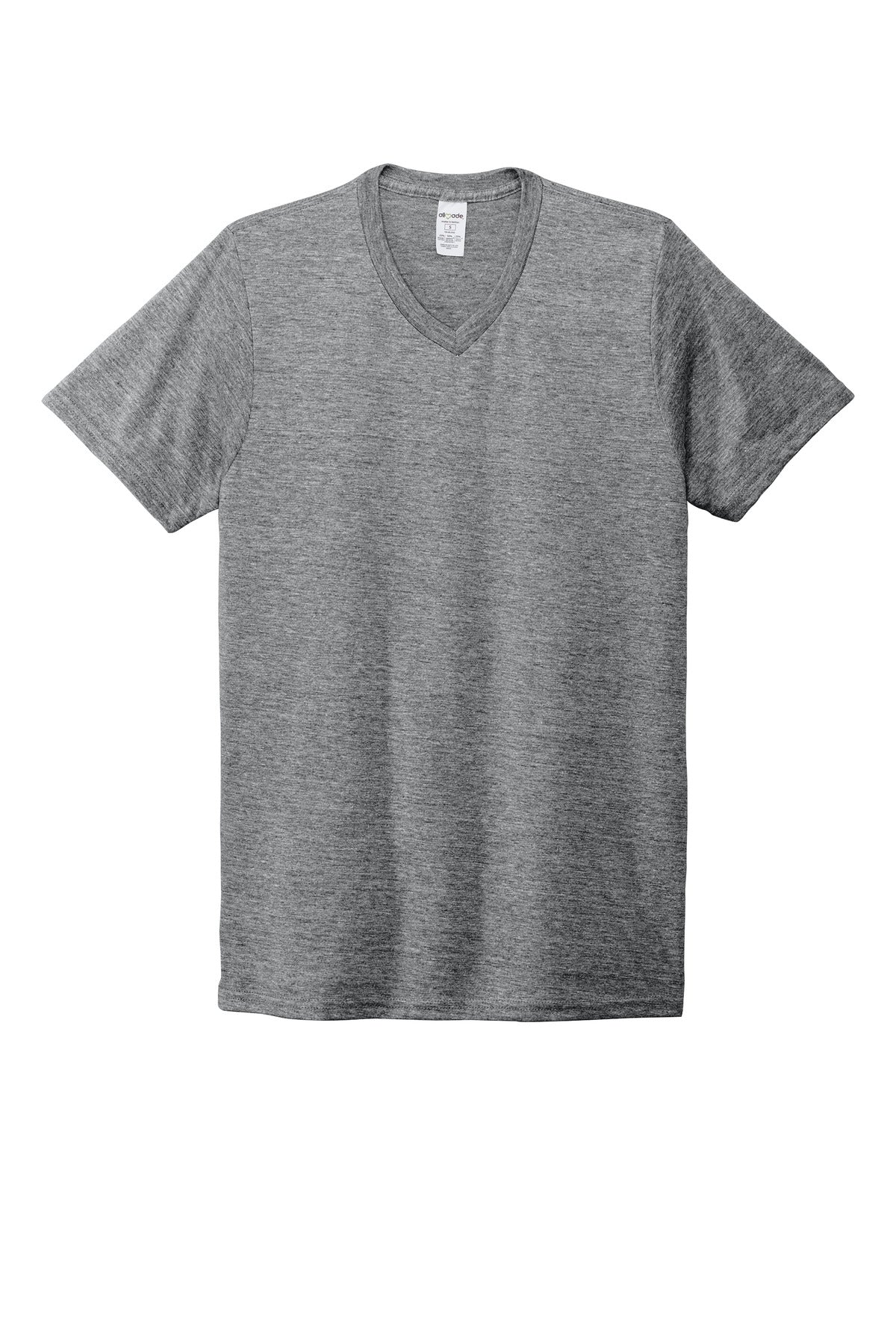 Allmade Unisex Tri-Blend V-Neck Tee - Aluminum Grey - flat front