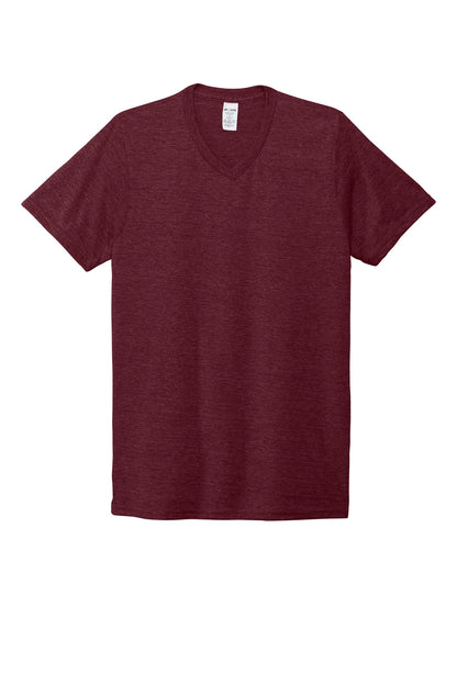 Allmade Unisex Tri-Blend V-Neck Tee - Vino Red - flat front