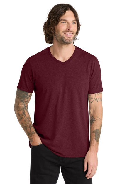 Allmade Unisex Tri-Blend V-Neck Tee - Vino Red - front