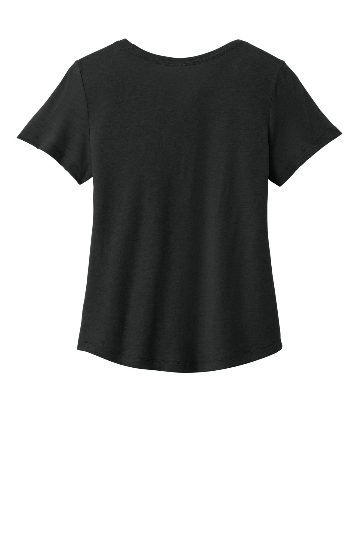 Allmade Women's Relaxed Tri-Blend Scoop Neck Tee - Deep Black - flat back